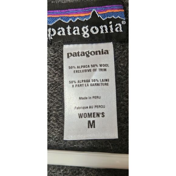 PATAGONIA woman sweater mingler cardigan full zup gray Alpaco merino wool bend M - Picture 7 of 7